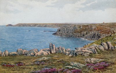 Cape Cornwall, and Caves and Cliffs, at Lands End by Alfred Robert Quinton